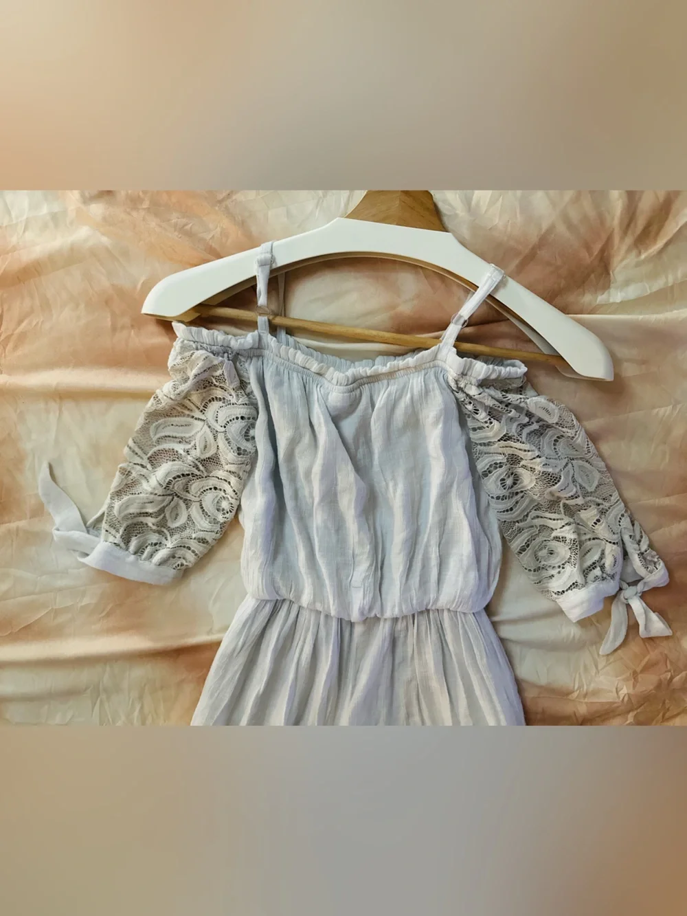 by & by girl | Big Girl White Lace Wide Leg Dressy Pants Jumpsuit | Size 10/12Y